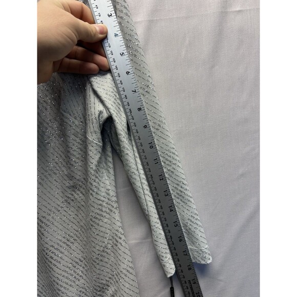 Calvin Klein Silver Sparkle Sheath Dress 3/4 Sleeve Formal Boat Neck Women’s 12 - Picture 6 of 12